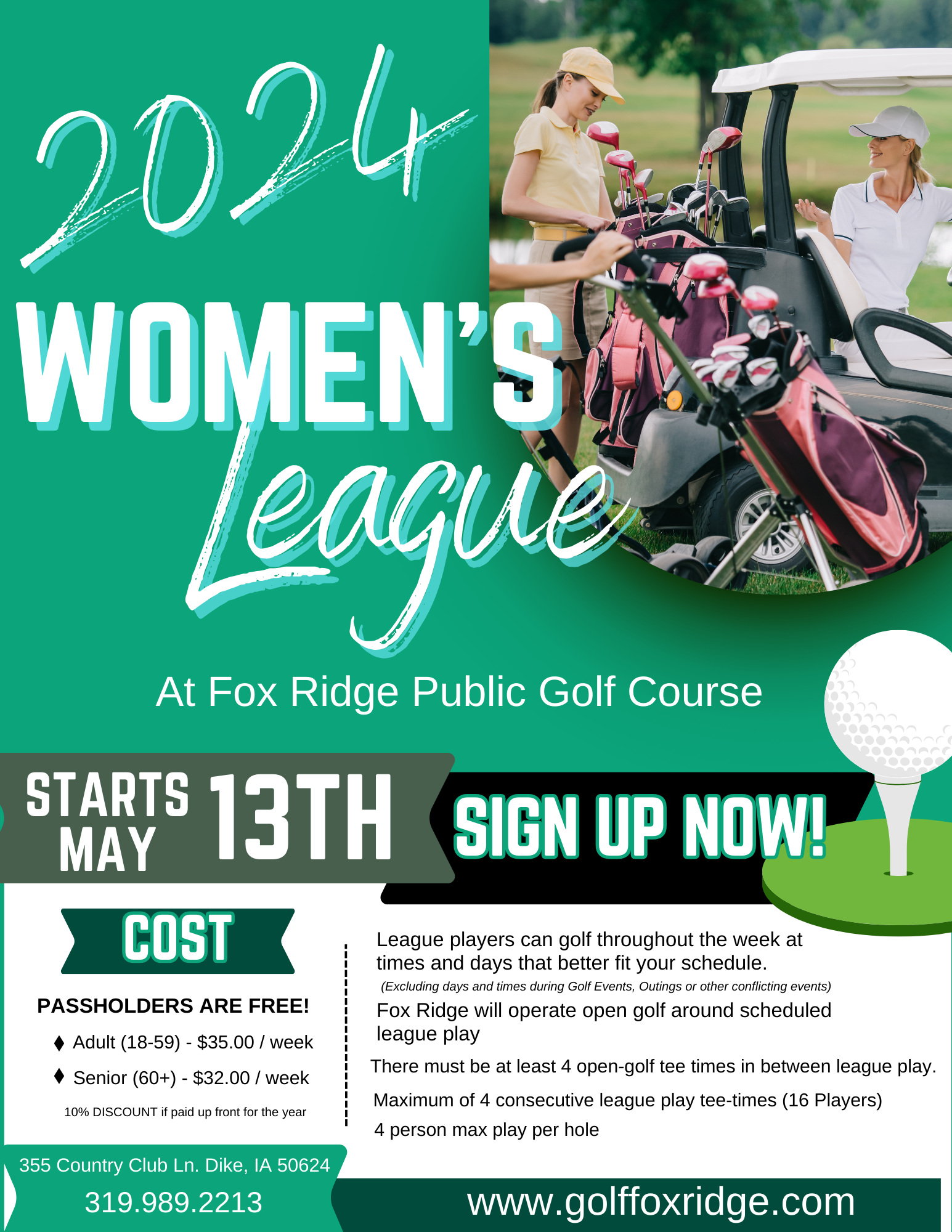 2024 Womens League Flyer
